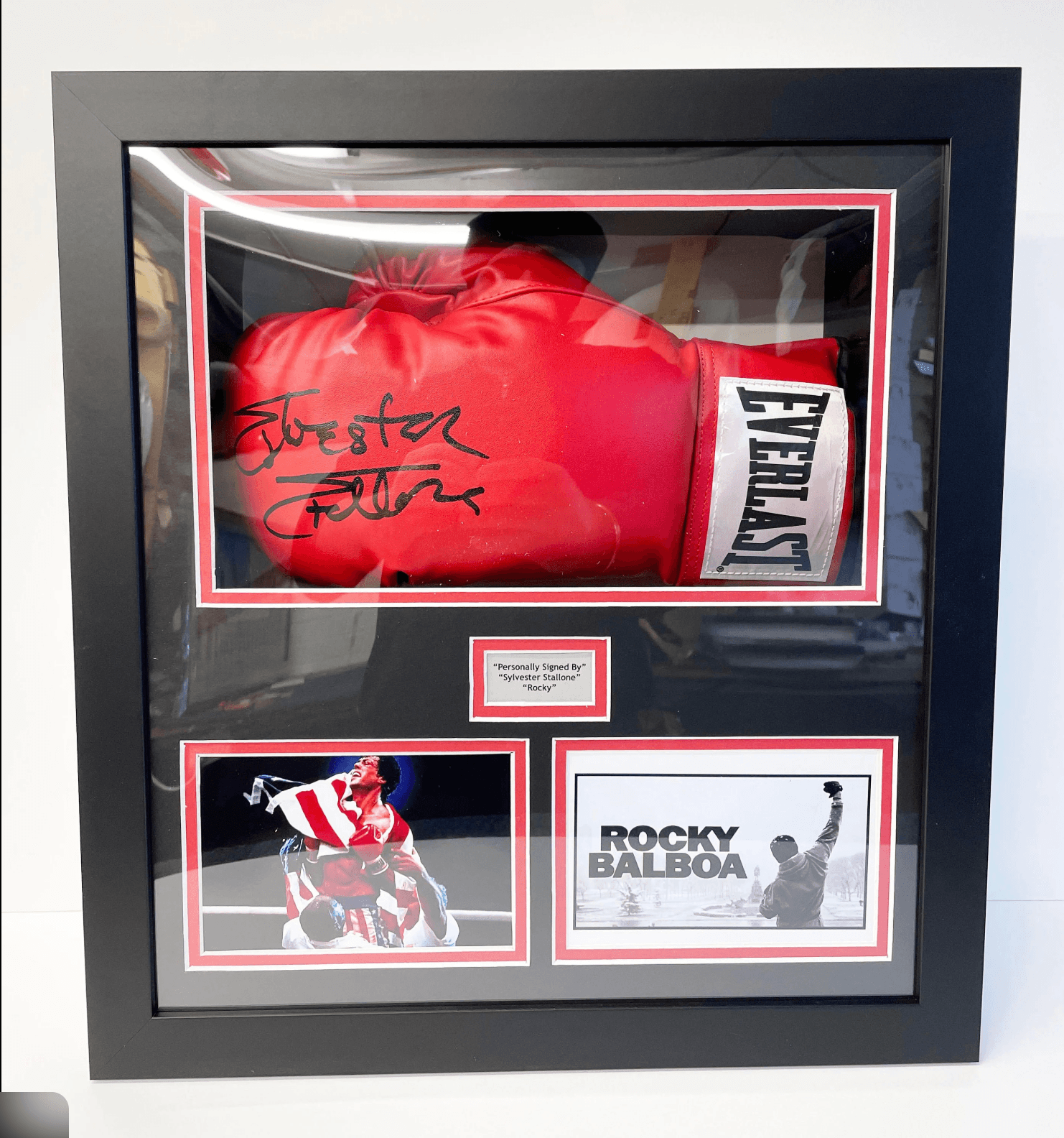 Sylvester Stallone Autographed Everlast Boxing Glove – Framed Rocky Display